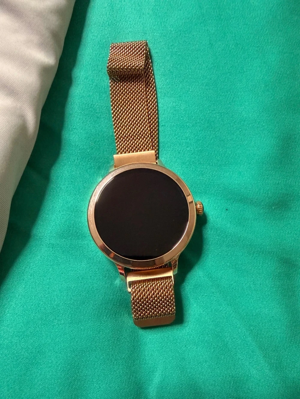 Nolina Gold Tone Smart Watch with Mesh Band and Extra Strap